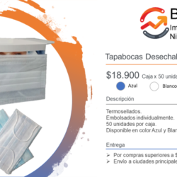 Tapabocas bolsa individual