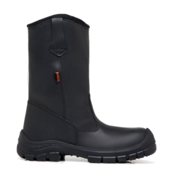 BOTA CUERO NAPPA NEGRO CAÑA 10″ SAGA 3045